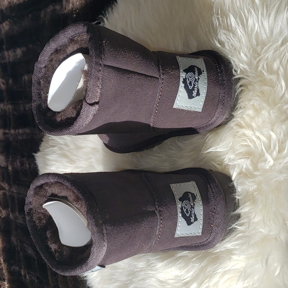 Aussie Merino Chocolate Brown Suede slip on Bootie K9 - Picture 4 of 12